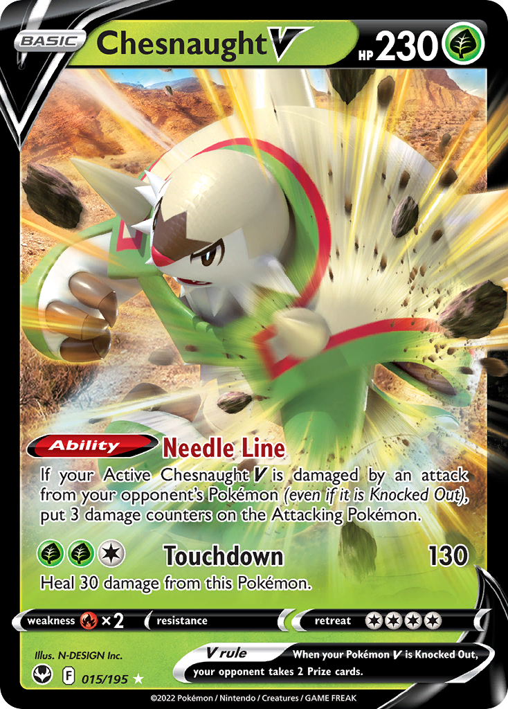 Chesnaught V - Silver Tempest - #15 - Pokemon TCG card