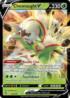 Chesnaught V #15 Chesnaught V - Silver Tempest - #15 - Pokemon TCG card