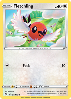 Fletchling #150 Fletchling - Silver Tempest - #150 - Pokemon TCG card