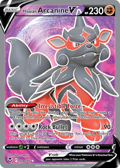 Hisuian Arcanine V #179 Hisuian Arcanine V - Silver Tempest - #179 - Pokemon TCG card