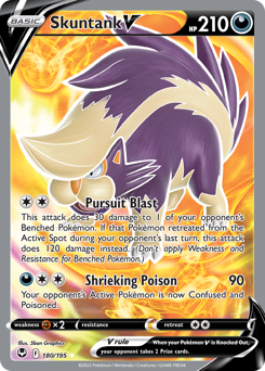 Skuntank V #180 Skuntank V - Silver Tempest - #180 - Pokemon TCG card