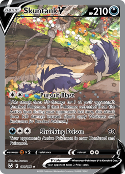 Skuntank V #181 Skuntank V - Silver Tempest - #181 - Pokemon TCG card