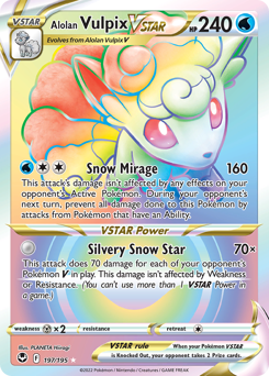 Alolan Vulpix VSTAR - Silver Tempest - #197 - Pokemon TCG card