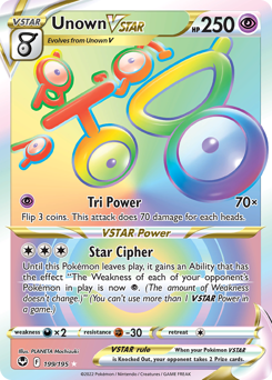 Unown VSTAR #199 Unown VSTAR - Silver Tempest - #199 - Pokemon TCG card