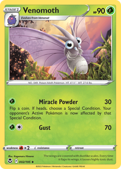 Venomoth #2 Venomoth - Silver Tempest - #2 - Pokemon TCG card