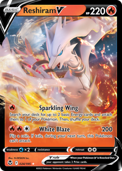 Reshiram V #24 Reshiram V - Silver Tempest - #24 - Pokemon TCG card