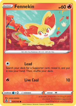 Fennekin - Silver Tempest - #25 - Pokemon TCG card