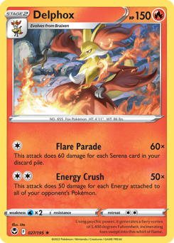 Delphox - Silver Tempest - #27 - Pokemon TCG card