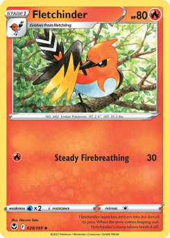 Fletchinder #28 Fletchinder - Silver Tempest - #28 - Pokemon TCG card