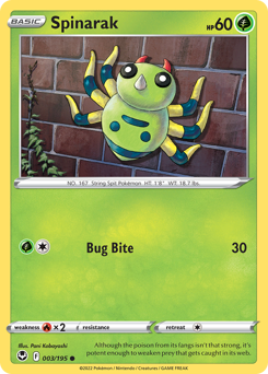 Spinarak - Silver Tempest - #3 - Pokemon TCG card