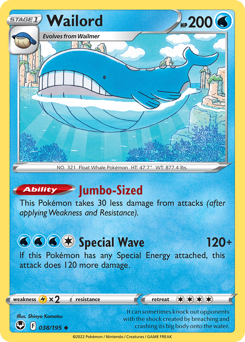 Wailord #38 Wailord - Silver Tempest - #38 - Pokemon TCG card
