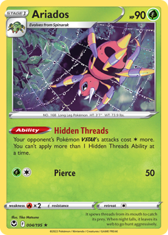 Ariados - Silver Tempest - #4 - Pokemon TCG card