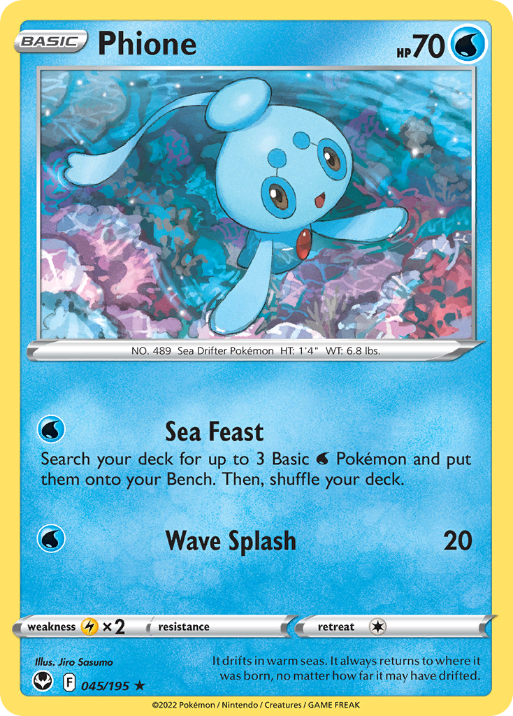 Phione - Silver Tempest - #45 - Pokemon TCG card