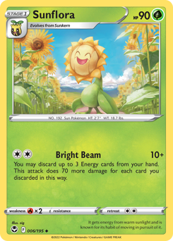 Sunflora - Silver Tempest - #6 - Pokemon TCG card