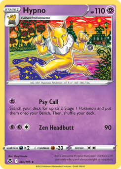 Hypno #61 Hypno - Silver Tempest - #61 - Pokemon TCG card