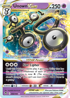 Unown VSTAR #66 Unown VSTAR - Silver Tempest - #66 - Pokemon TCG card