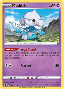Meditite - Silver Tempest - #72 - Pokemon TCG card