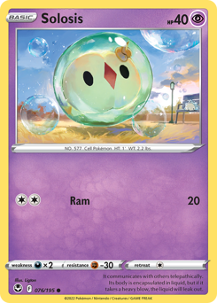 Solosis #76 Solosis - Silver Tempest - #76 - Pokemon TCG card