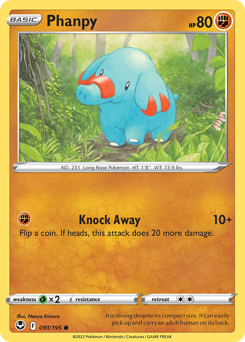 Phanpy - Silver Tempest - #91 - Pokemon TCG card