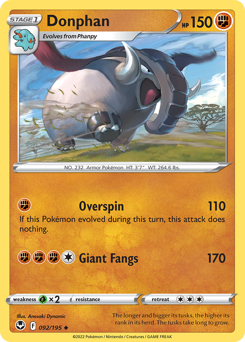 Donphan #92 Donphan - Silver Tempest - #92 - Pokemon TCG card