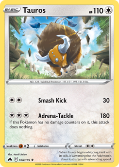 Tauros - Crown Zenith - #106 - Pokemon TCG card