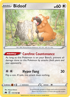 Bidoof - Crown Zenith - #111 - Pokemon TCG card