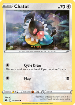 Chatot - Crown Zenith - #112 - Pokemon TCG card
