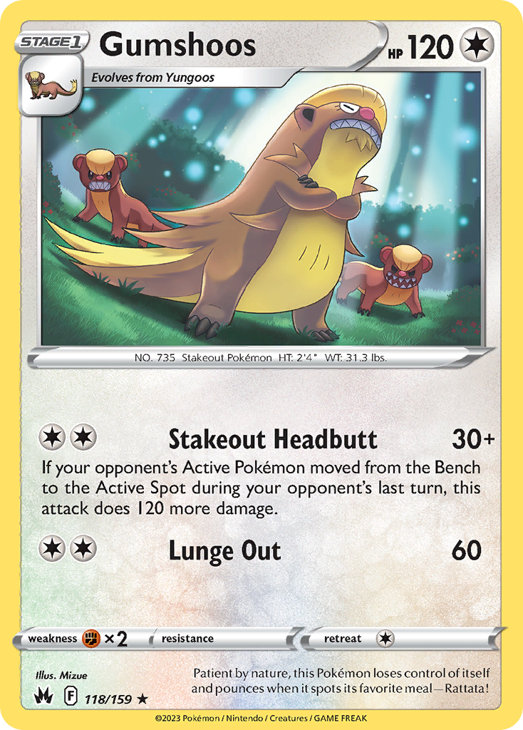 Gumshoos - Crown Zenith - #118 - Pokemon TCG card