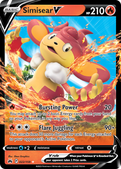 Simisear V #22 Simisear V - Crown Zenith - #22 - Pokemon TCG card