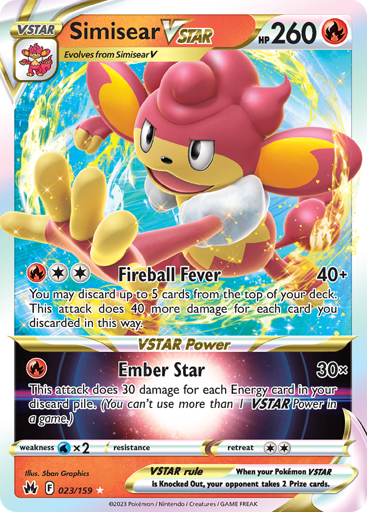 Simisear VSTAR - Crown Zenith - #23 - Pokemon TCG card