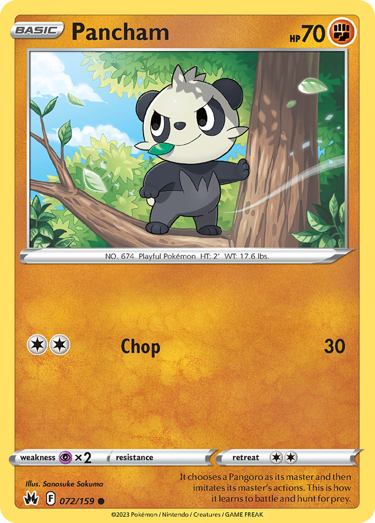 Pancham - Crown Zenith - #72 - Pokemon TCG card