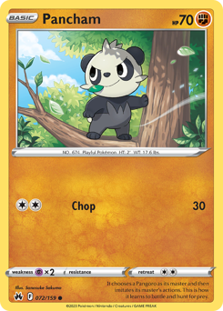 Pancham - Crown Zenith - #72 - Pokemon TCG card