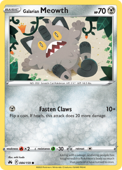 Galarian Meowth #84 Galarian Meowth - Crown Zenith - #84 - Pokemon TCG card
