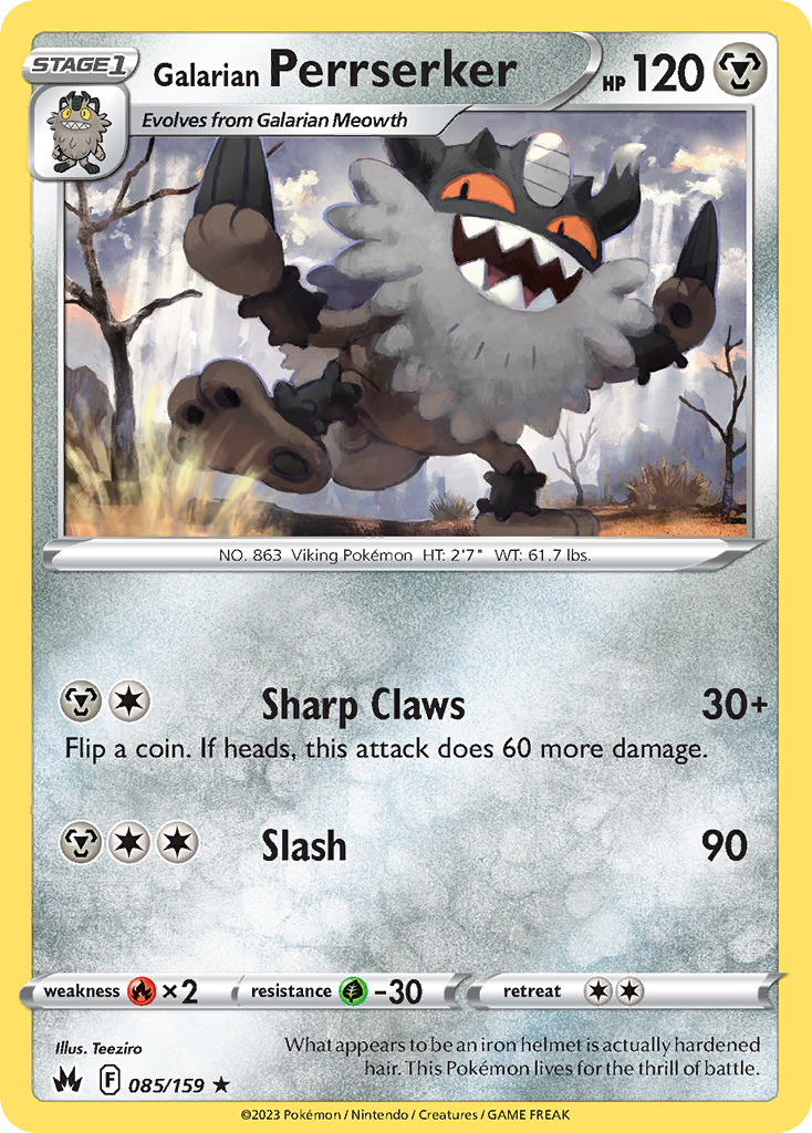 Galarian Perrserker - Crown Zenith - #85 - Pokemon TCG card