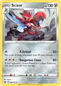 Scizor - Crown Zenith - #86 - Pokemon TCG card
