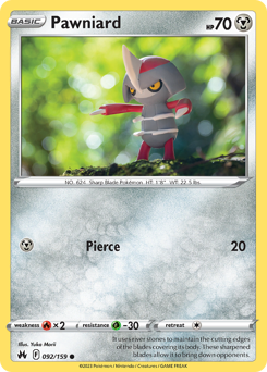 Pawniard #92 Pawniard - Crown Zenith - #92 - Pokemon TCG card