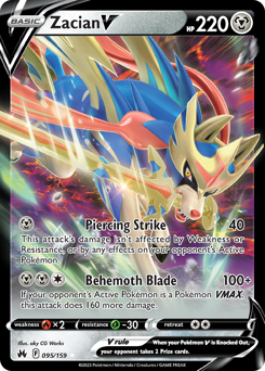 Zacian V #95 Zacian V - Crown Zenith - #95 - Pokemon TCG card