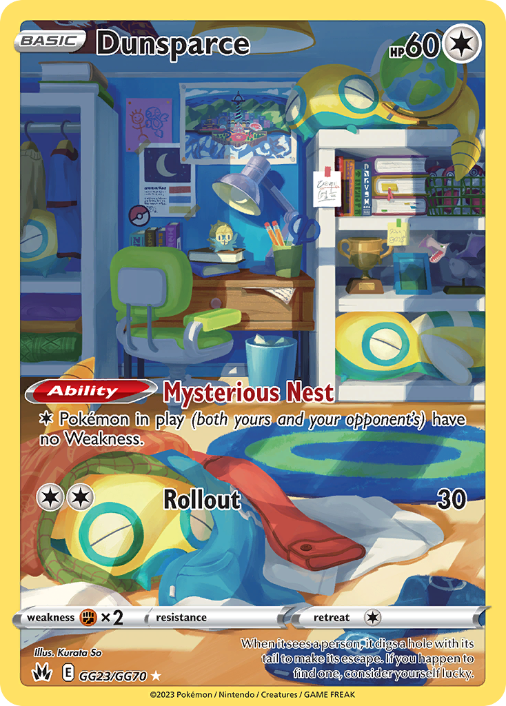 Dunsparce - Crown Zenith Galarian Gallery - #GG23 - Pokemon TCG card