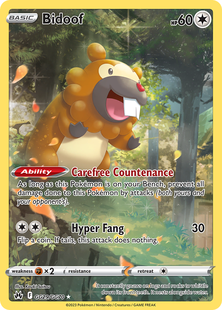 Bidoof - Crown Zenith Galarian Gallery - #GG29 - Pokemon TCG card