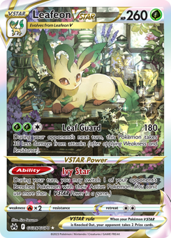 Leafeon VSTAR #GG35 Leafeon VSTAR - Crown Zenith Galarian Gallery - #GG35 - Pokemon TCG card