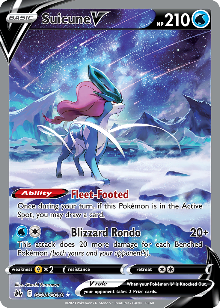 Suicune V - Crown Zenith Galarian Gallery - #GG38 - Pokemon TCG card
