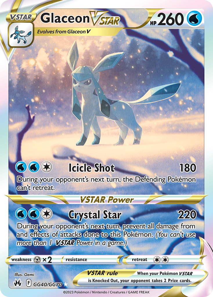 Glaceon VSTAR - Crown Zenith Galarian Gallery - #GG40 - Pokemon TCG card