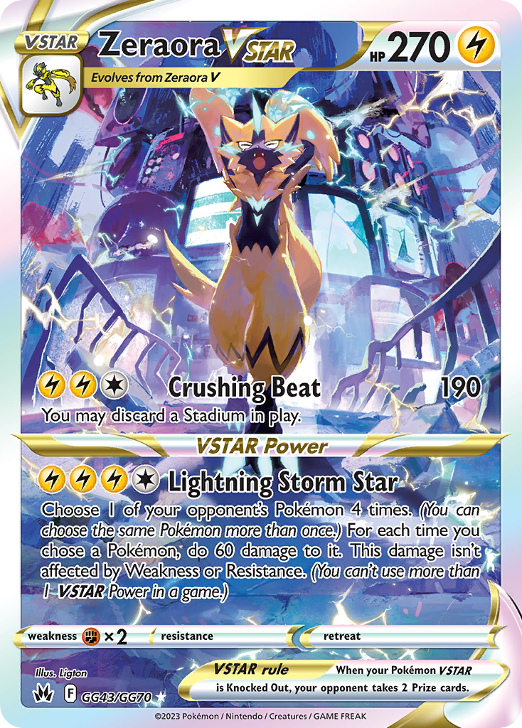 Zeraora VSTAR - Crown Zenith Galarian Gallery - #GG43 - Pokemon TCG card