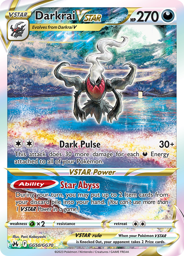 Darkrai VSTAR - Crown Zenith Galarian Gallery - #GG50 - Pokemon TCG card