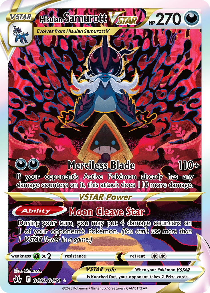 Hisuian Samurott VSTAR - Crown Zenith Galarian Gallery - #GG52 - Pokemon TCG card