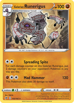 Galarian Runerigus #102 Galarian Runerigus - Rebel Clash - #102 - Pokemon TCG card