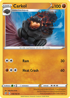 Carkol #106 Carkol - Rebel Clash - #106 - Pokemon TCG card