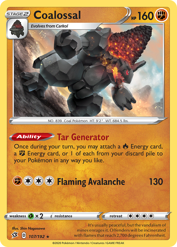 Coalossal - Rebel Clash - #107 - Pokemon TCG card