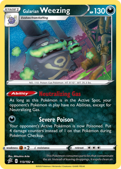 Galarian Weezing #113 Galarian Weezing - Rebel Clash - #113 - Pokemon TCG card