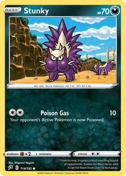 Stunky #114 Stunky - Rebel Clash - #114 - Pokemon TCG card